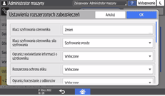 ilustracja ekranu panela operacyjnego