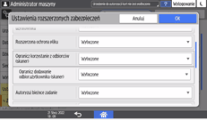 ilustracja ekranu panela operacyjnego