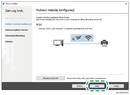 Ilustracja programu instalacyjnego sterownika