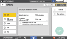ilustracja ekranu panela operacyjnego