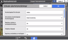Bild på användarpanelens skärm