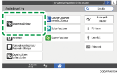 Bild på användarpanelens skärm