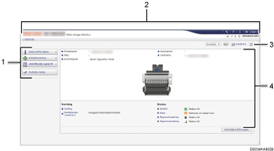 Bild av webbläsarens skärm (numrerad)