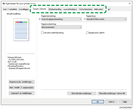 Bild på drivrutinens skärmbild