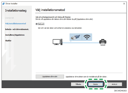 Bild på installation av drivrutin