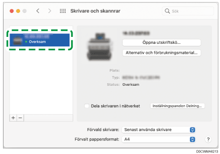 Bild på drivrutinens skärmbild