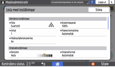 Bild på användarpanelens skärm