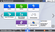 Bild på användarpanelens skärm