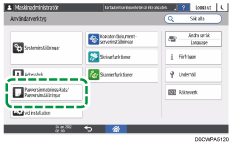 Bild på användarpanelens skärm