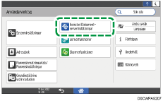 Bild på användarpanelens skärm