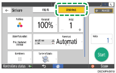 Bild på användarpanelens skärm