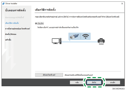 ภาพประกอบโปรแกรมติดตั้งไดรฟ์เวอร์