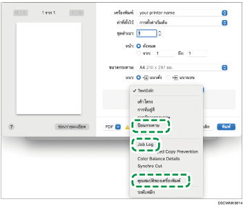 ภาพประกอบหน้าจอไดรฟ์เวอร์