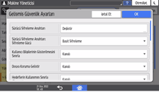 İşletim paneli ekran görseli