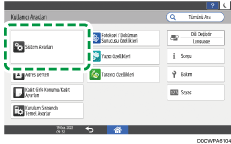 İşletim paneli ekran görseli