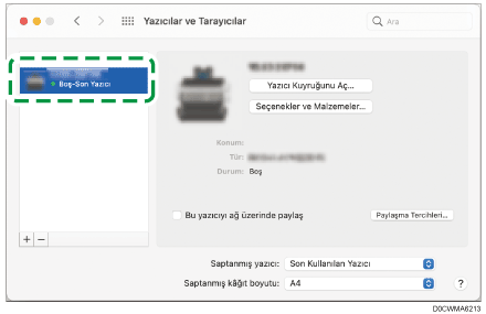 Sürücü ekranı gösterimi
