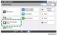 İşletim paneli ekran görseli