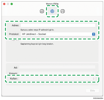 Sürücü ekranı gösterimi
