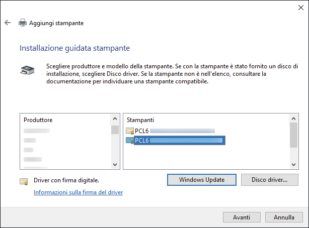 Illustrazione della schermata del driver
