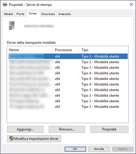 Illustrazione della schermata del driver