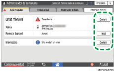 Il·lustració de pantalla del tauler d'operacions