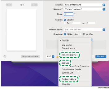 Ilustrace obrazovky ovladače