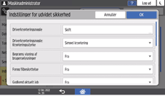 Operation panel screen illustration