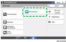 Operation panel screen illustration