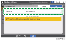Operation panel screen illustration