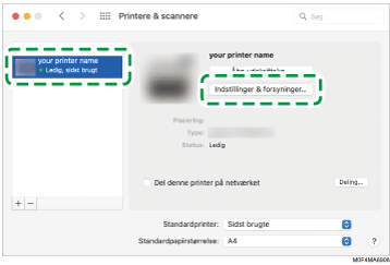 Illustration af driverskærmbillede