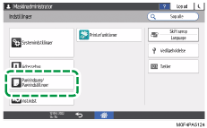 Operation panel screen illustration