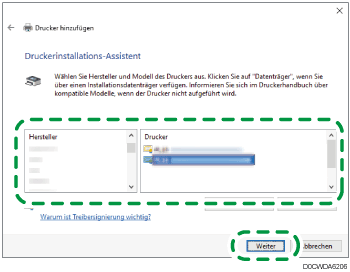 Abbildung Treiberbildschirm
