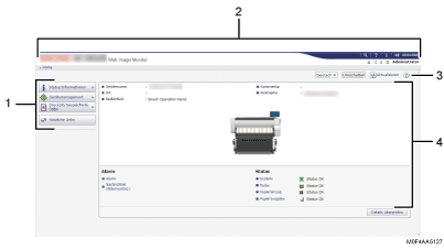 Nummerierte Abbildung der Webbrowser-Anzeige