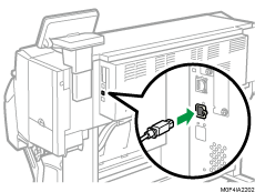 Abbildung des Anschlusses des USB-Schnittstellenkabels
