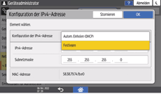 Abbildung Bedienfeld-Display