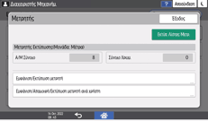 Εικόνα οθόνης πίνακα χειρισμού