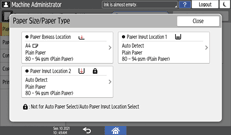 Operation panel screen illustration