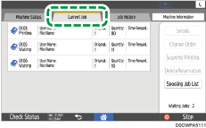 Operation panel screen illustration