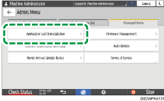 Operation panel screen illustration