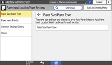 Operation panel screen illustration