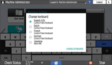 Operation panel screen illustration
