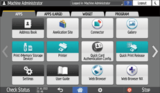 Operation panel screen illustration