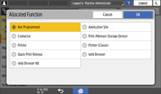 Operation panel screen illustration