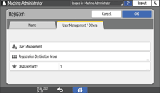 Operation panel screen illustration