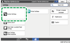 Operation panel screen illustration