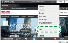Operation panel screen illustration