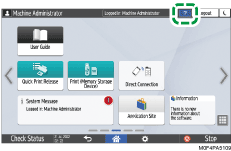 Operation panel screen illustration