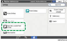 Operation panel screen illustration