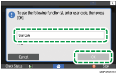 Operation panel screen illustration