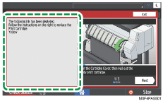 Operation panel screen illustration